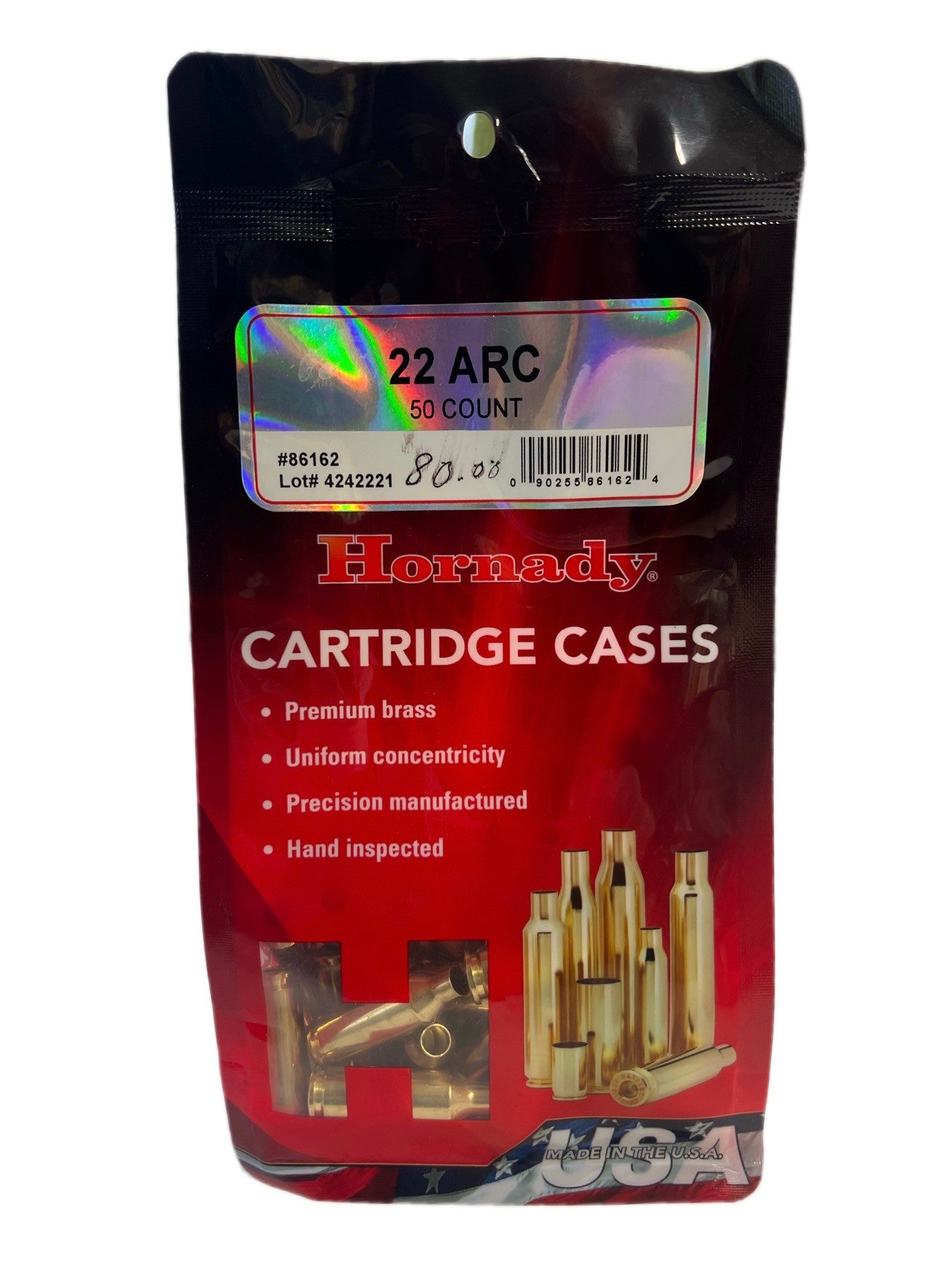 22 ARC Hornady Cartridge Cases - 50 count